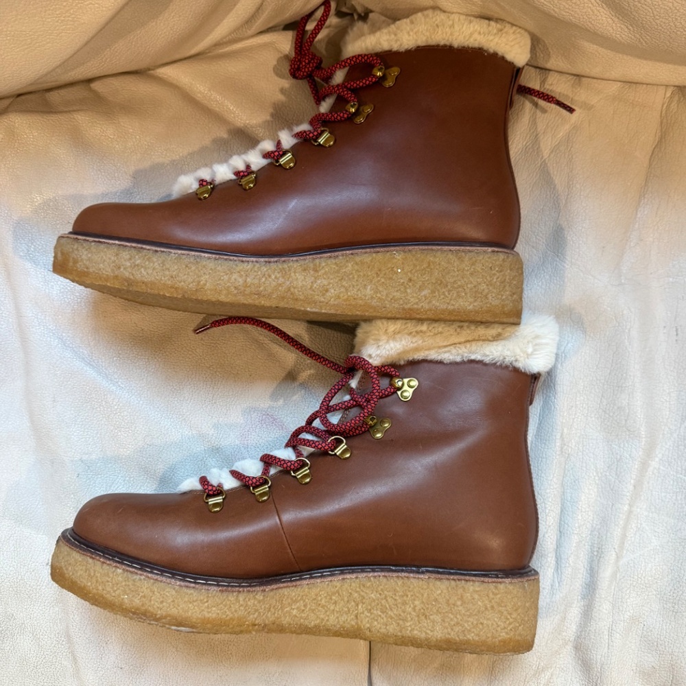 J. Crew leather winter boots with wedge crepe sole, BRAND NEW size 10 - Picture 3 of 6
